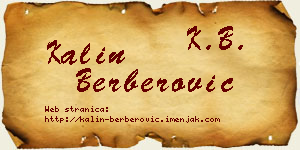 Kalin Berberović vizit kartica